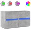 vidaXL Mobile TV a Parete con Luci LED Grigio Cemento 80x31x45 cm