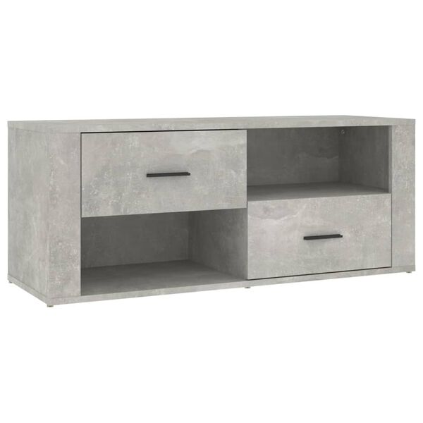 vidaXL Mobile per TV Grigio Cemento 100x35x40 cm Legno Multistrato