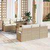 vidaXL Set Divano da Giardino con cuscino 7 pcs Beige Poly Rattan