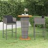 vidaXL Set Bar da Giardino 3 pz con Cuscini in Polyrattan Grigio