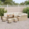 vidaXL Set Divano da Giardino con cuscino Beige Poly Rattan