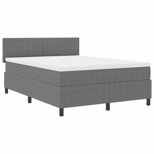 vidaXL Letto a molle Grigio chiaro e bianco 203 x 144 x 88 cm