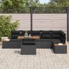 vidaXL Set Divano da Giardino con archiviazione 7 pcs Nero Poly Rattan