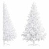 vidaXL Set Albero Natale Artificiale a Met&agrave; LED Palline Bianco 210cm