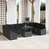 vidaXL Set di divani con cuscino 11 pcs Nero polyrattan