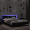 vidaXL Giroletto con Testiera e LED Nero 140x190 cm