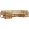 vidaXL Set di divani da esterno 6 pz Naturale e Beige