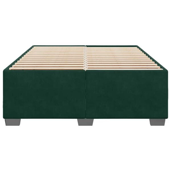 vidaXL Giroletto senza Materasso Verde Scuro 140x190 cm in Velluto