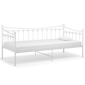 vidaXL Telaio Divano Letto Bianco in Metallo 90x200 cm