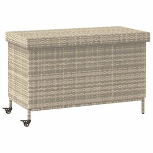 vidaXL Contenitore da Giardino con Ruote Grigio Chiaro Polyrattan