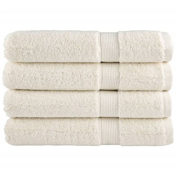 vidaXL Asciugamani per Sauna SOLUND 4 pz Crema 80x200 cm 600 g/m&sup2;