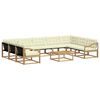 vidaXL Set di divani da esterno 10 pz Bianco e Crema 79 x 79 x 37 cm