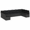 vidaXL Set Divano da Giardino 10 pz Nero polyrattan