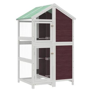 vidaXL Casetta per Uccelli Moka 97x81x152 cm in Legno Massello di Pino