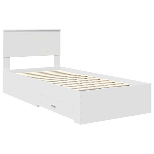 vidaXL Struttura del letto Bianco 90 x 190 cm Legno multistrato