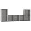 vidaXL Set Mobile TV 3 pz Grigio Cemento in Legno Multistrato