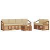vidaXL Set di divani da esterno con cuscino 7 pcs Naturale e Beige