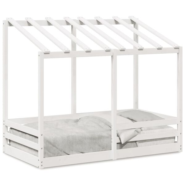 vidaXL Letto per Bambini con Tetto Bianco 80x160cm Legno Massello Pino