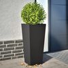 vidaXL Fioriere da Giardino 2 pz Nere 35x35x75 cm in Acciaio