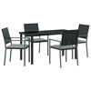 vidaXL Set da Pranzo per Giardino 5 pcs Nero e Grigio Chiaro