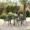 vidaXL Set da Pranzo per Giardino 5 pcs Nero polyrattan