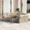 vidaXL Set Divano da Giardino 9 pz con Cuscini Beige in Polyrattan