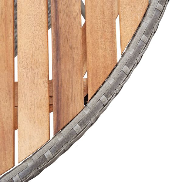 vidaXL Tavolo da Giardino Grigio 115x74cm in Polyrattan e Legno Acacia