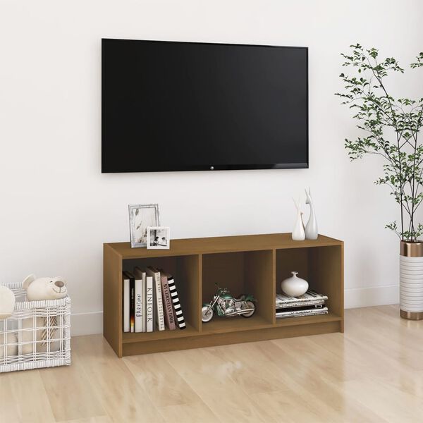 vidaXL Mobile Porta TV Marrone Ambra 104x33x41 cm in Legno di Pino