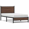 vidaXL Giroletto senza Materasso in Metallo Rovere Marrone 90x200 cm
