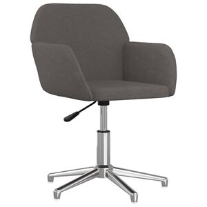 vidaXL Sedia da Ufficio Girevole Grigio Scuro in Tessuto