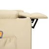 vidaXL Poltrona Massaggiante Elettrica Crema in Tessuto