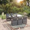 vidaXL Set da Pranzo da Giardino 7 pz con Cuscini in Polyrattan Grigio