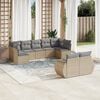 vidaXL Set Divano da Giardino 9 pz con Cuscini Beige in Polyrattan