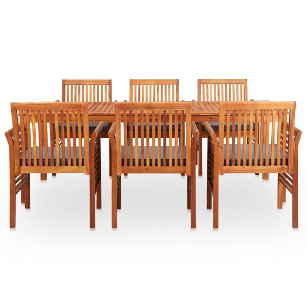 vidaXL Set da Pranzo da Giardino 7 pz con Cuscini Massello di Acacia