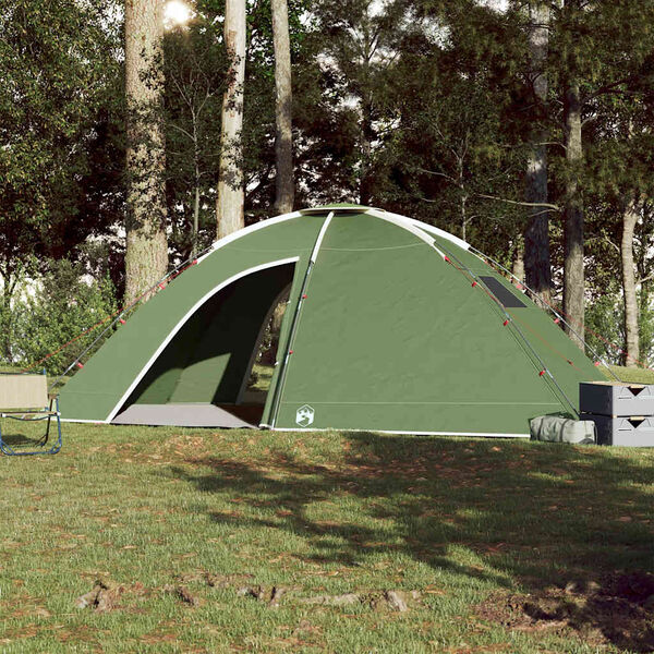 vidaXL Tenda da Campeggio per 8 Persone Verde Impermeabile