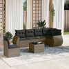 vidaXL Set Divani da Giardino 7 pz con Cuscini Grigio in Polyrattan