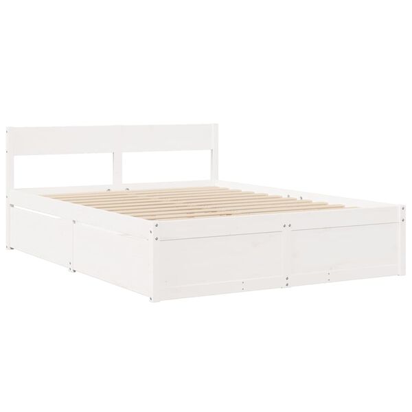 vidaXL Letto senza Materasso Bianco 140x200 cm Legno Massello di Pino
