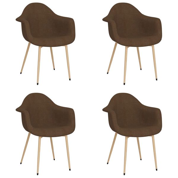 vidaXL Sedie da Pranzo 6 pz Marrone Scuro in Tessuto