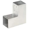 vidaXL Connettore per Pali a Forma di L in Metallo Zincato 81x81 mm
