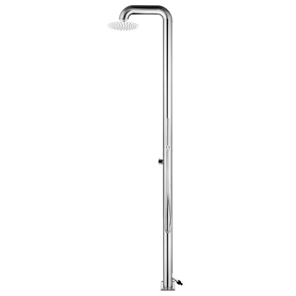 vidaXL Doccia da Giardino con Base Grigia 230 cm in Acciaio Inox