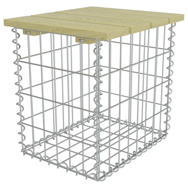 vidaXL Sgabello da Giardino 40x40x45cm Acciaio Zincato e Legno di Pino