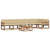 vidaXL Set di divani da esterno con cuscino 7 pcs Naturale e Beige