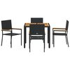 vidaXL Set da Pranzo per Giardino 5 pcs Nero e Marrone polyrattan