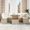 vidaXL Set Divano da Giardino 8 pcs Beige Poly Rattan