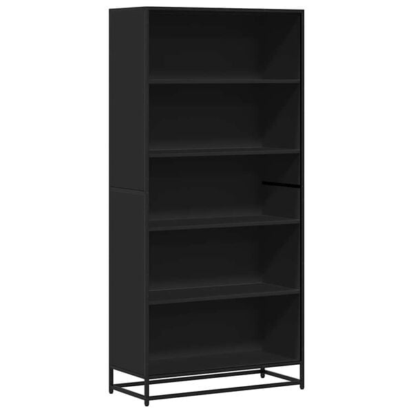 vidaXL Libreria Nera 80,5x35x170,5 cm in Truciolato