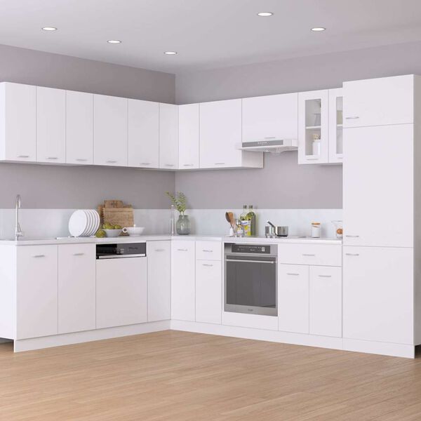 vidaXL Mobile per Frigo “Lyon” Bianco 60x57x207 cm Legno Multistrato