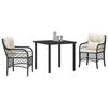 vidaXL Set da Pranzo per Giardino con cuscino 5 pcs Nero polyrattan