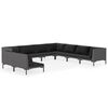 vidaXL Set Divani da Giardino 9 pz con Cuscini Polyrattan Grigio Scuro