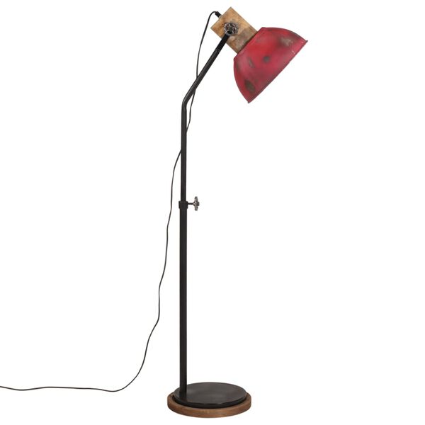 vidaXL Lampada da Terra 25 W Rosso Anticato 30x30x100-150 cm E27