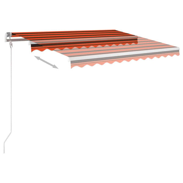 vidaXL Tenda da Sole Retrattile Manuale LED 3x2,5cm Arancio Marrone